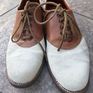 Ralph Lauren Crockett & Jones Golf Saddle Ivory Brown Spectator Shoes 11/12